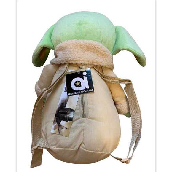 Baby Yoda Backpack and Plush Toy in 1 Soft Adorable Zip Close NEW 16 Inch - Picture 2 of 11